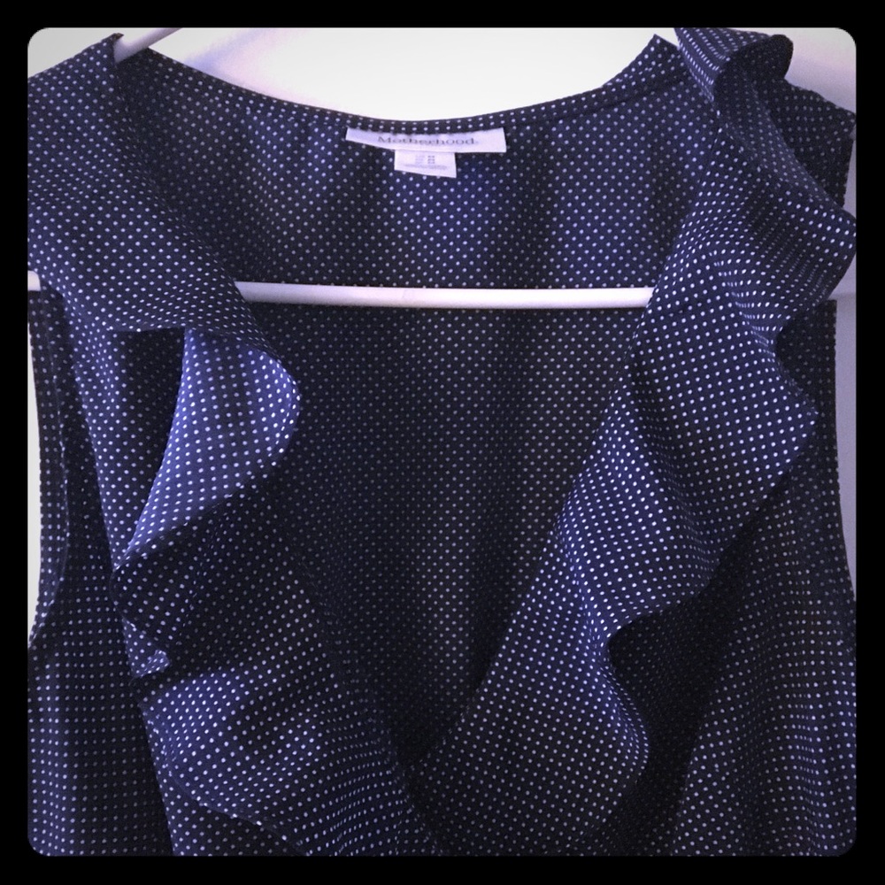 Maternity sleeveless blouse blue polka dot - NW/OT